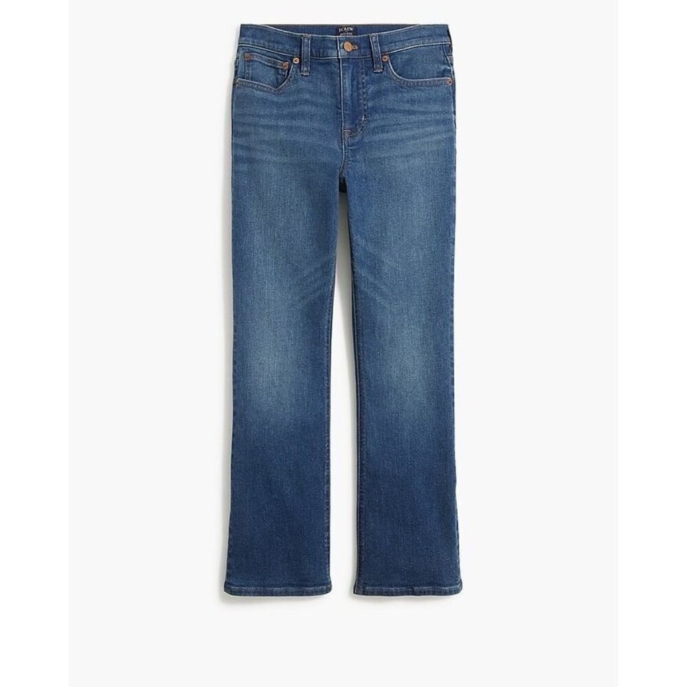 J. Crew Factory Women's Mid Wash Cropped Flare Jeans - Blue